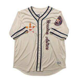 Dynasty Men's Beige Houston Astros Button Down Jersey Size XXL